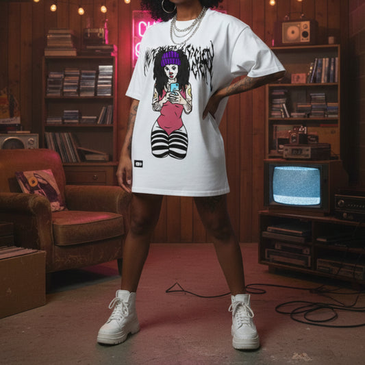 THICC COUCH // OVERSIZED WHITE TEE