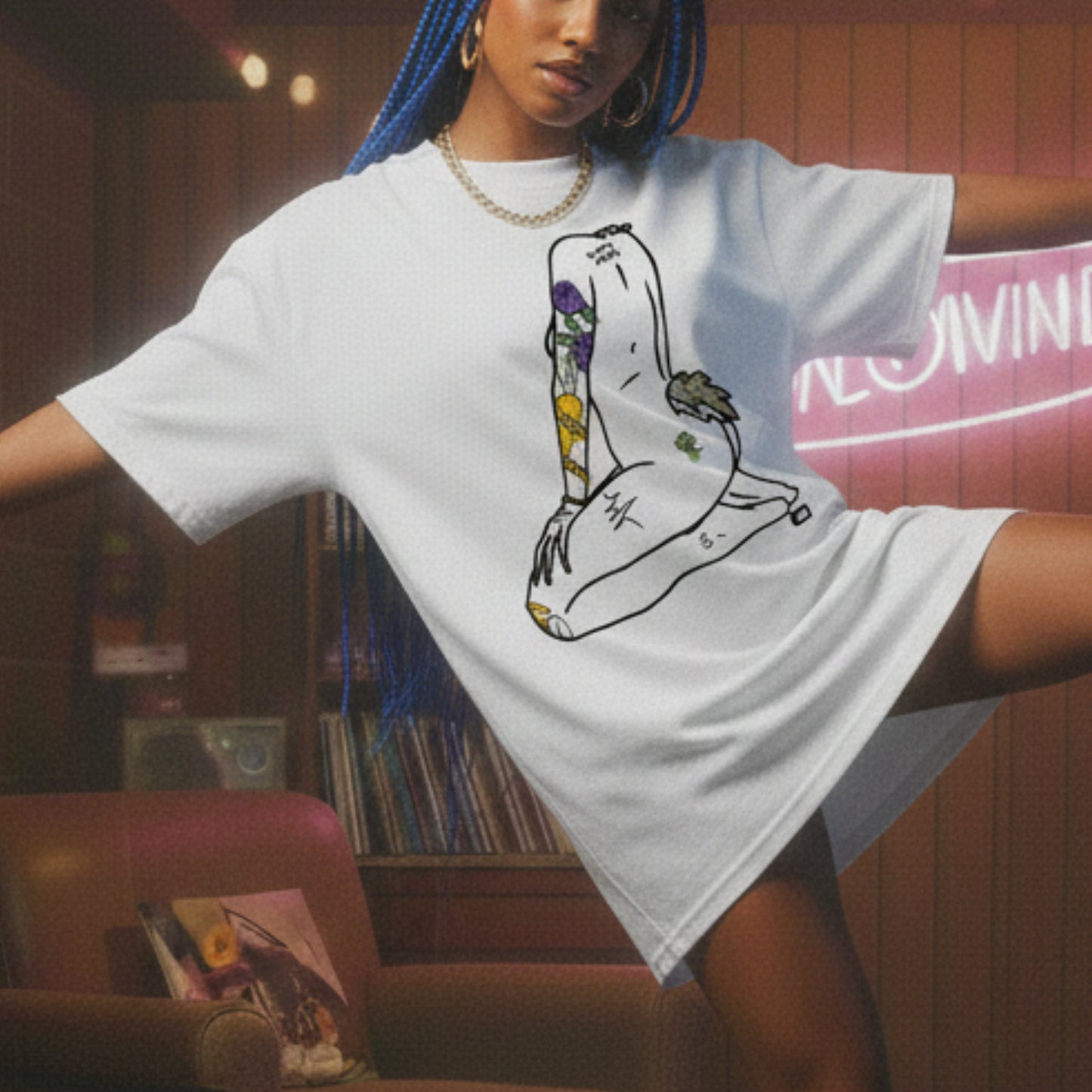 TAILS OF BOOTY II // OVERSIZED WHITE TEE